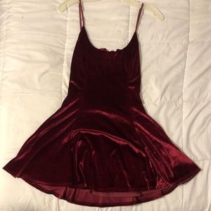 Maroon/Red Velvet Lucy in the Sky Dress